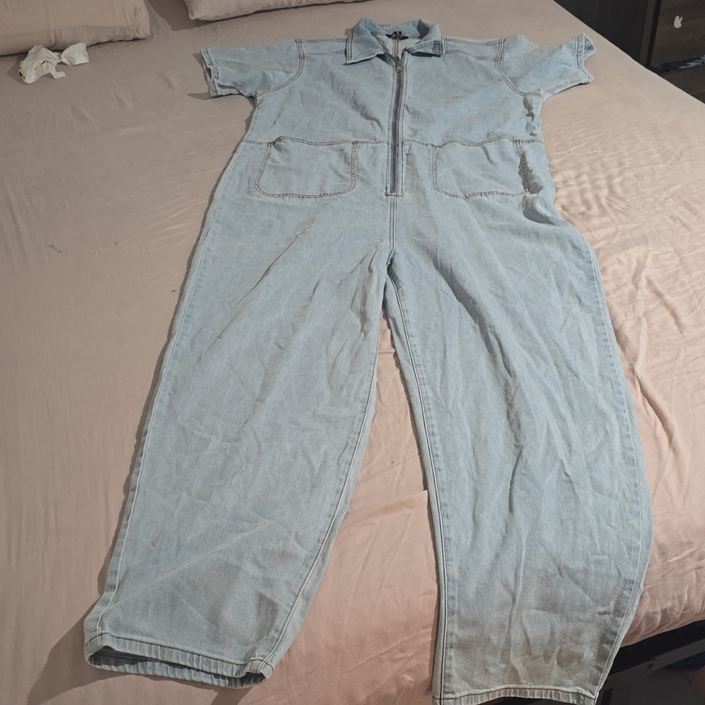 Steve Madden Light Blue Denim Overalls